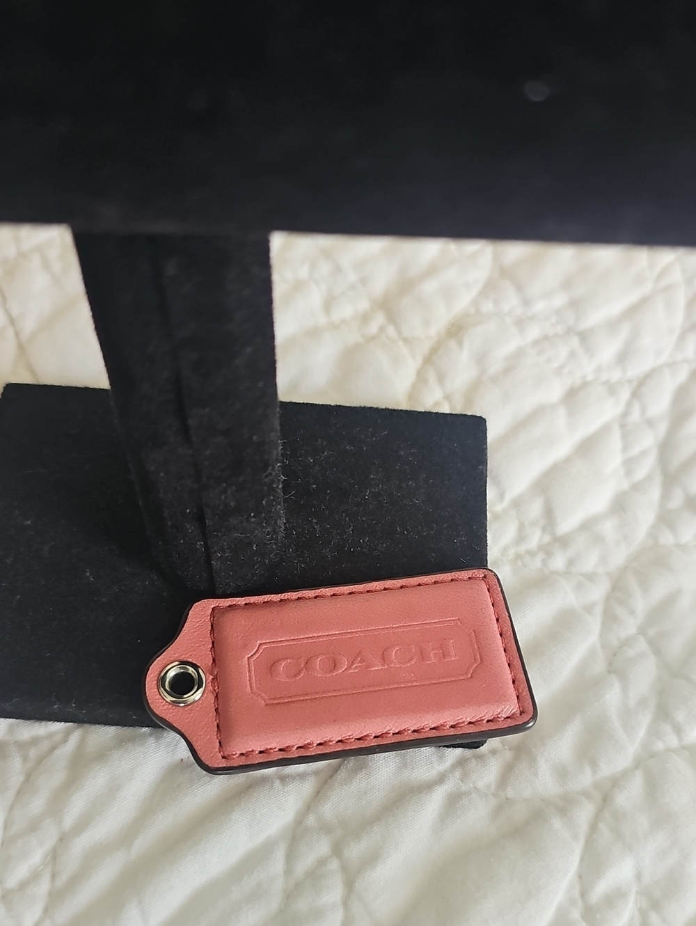 Coach Pink  Leather hangtag